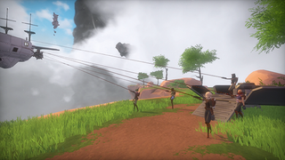 In Worlds Adrift, players form allegiances and sail the skies