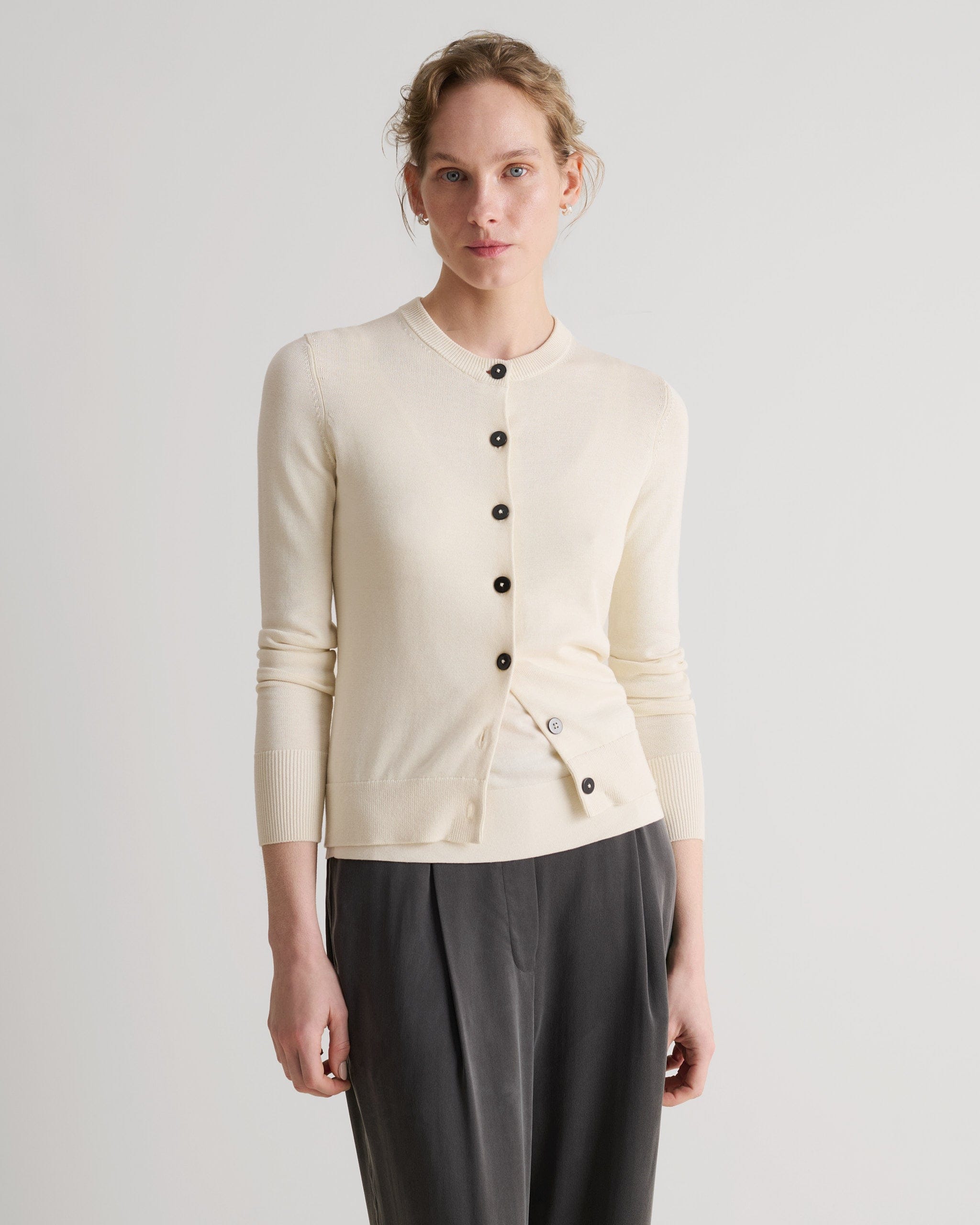 Women's Silk-Cotton Cardigan - Buttermilk - Xs / Buttermilk
