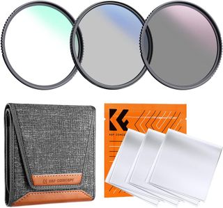 K&F Concept 55mm UV/CPL/ND Lens Filter Kit (3 Pieces)-18 Multi-Layer Coatings, UV Filter + Polarizer Filter + Neutral Density Filter (ND4) + Cleaning Cloth+ Filter Pouch for Camera Lens (K-Series)