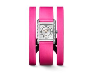 longines kentucky derby limited-edition watch with a pink leather double strap
