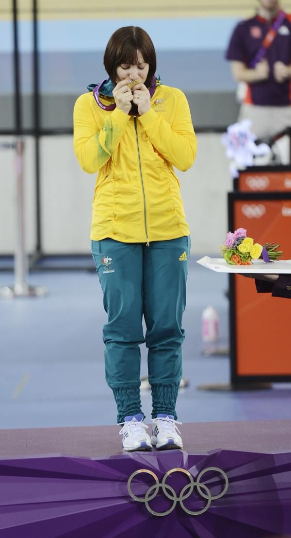 Anna Meares (Australia) on the podium
