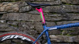 Close up shot of the s-works crux in trinity race colors