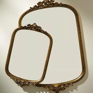 Anthropologie Gleaming Primrose Vanity Tray against a white background.