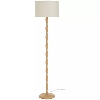 Habitat Bobbin Ash Wood Stick Floor Lamp - Natural