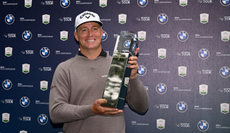 Alex Noren holds the BMW PGA Championship trophy