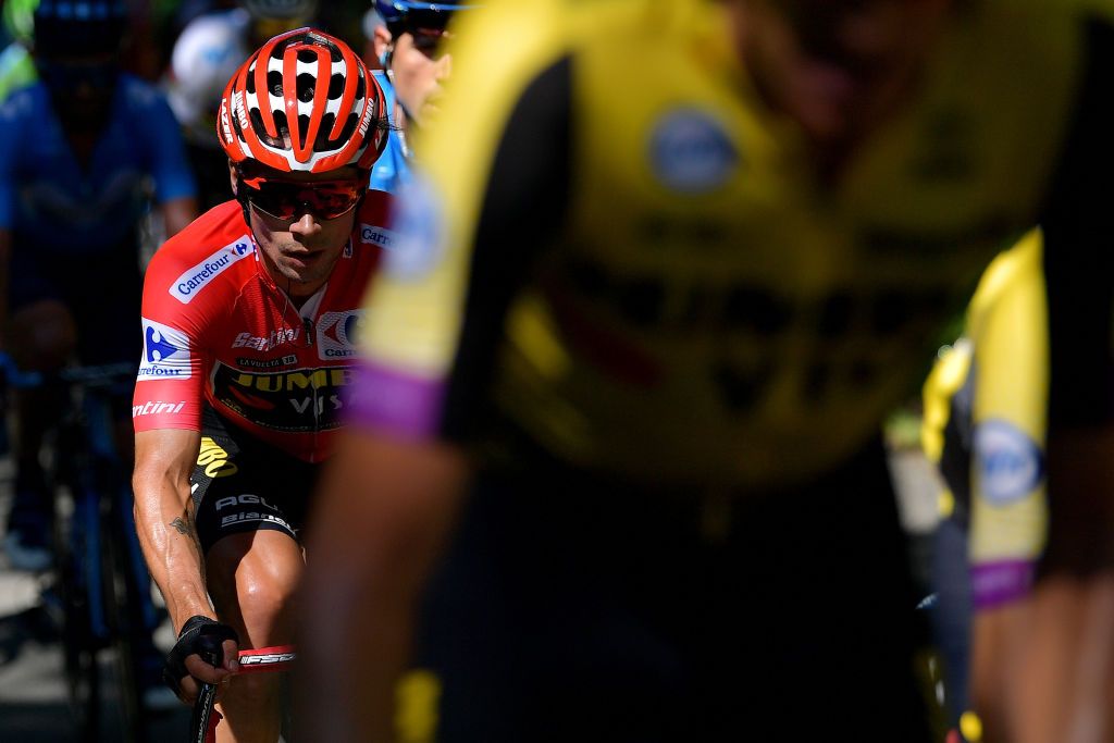 Primož Roglič in red on stage 11