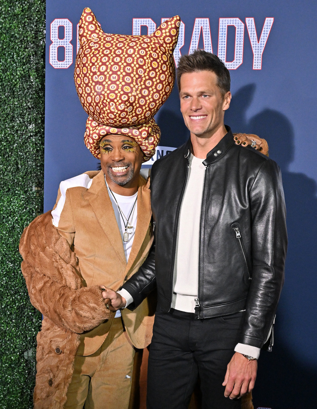 Tom Brady and Billy Porter at the 80 for Brady premiere