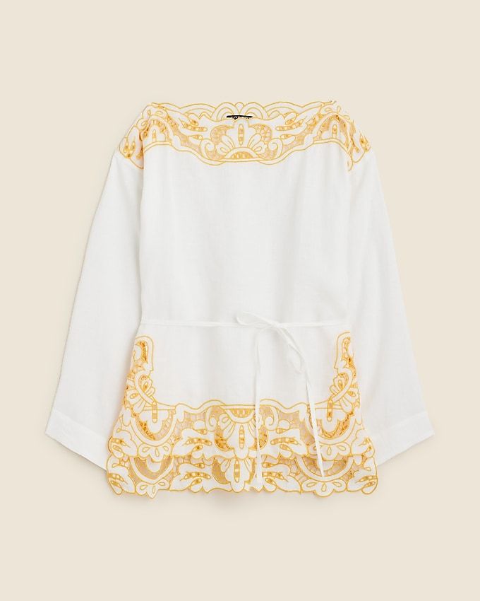 Cutwork Tunic Top in Linen