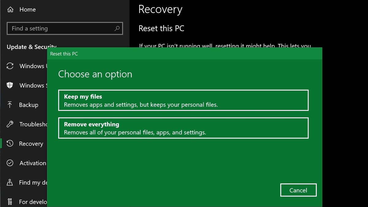 what to backup before factory reset pc