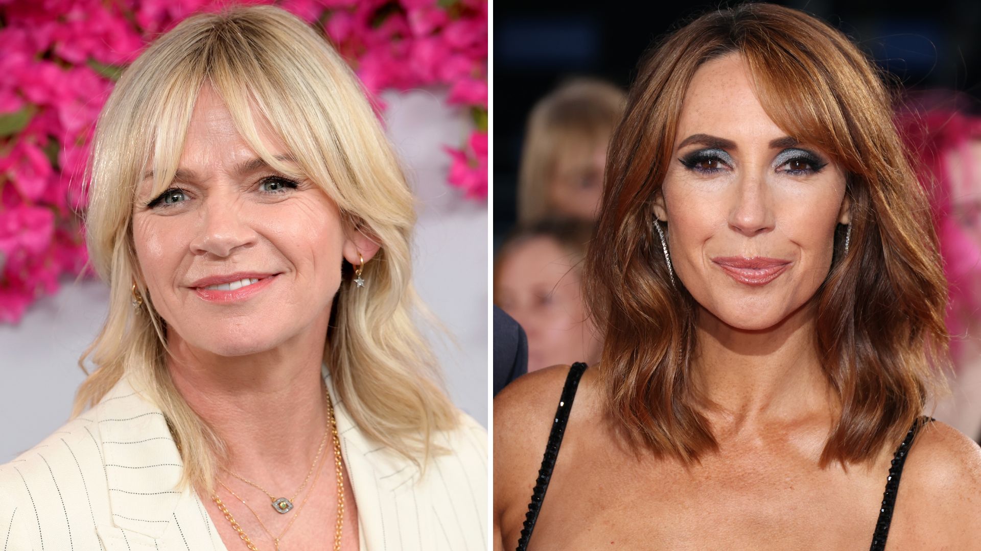 A comp image of Zoe Ball (L) and Alex Jones (R)