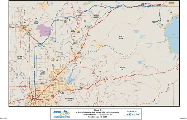 The map for stage 2 to Sacramento