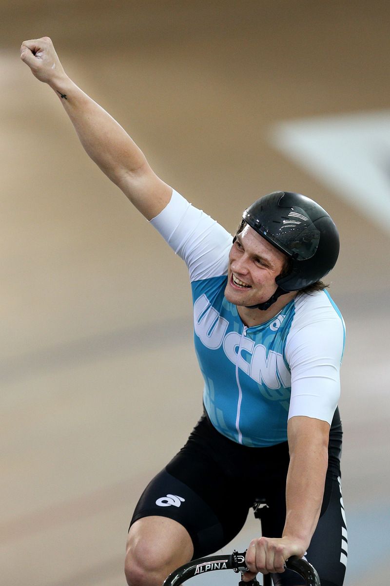 Jordan Castle (New Zealand) celebrates his win