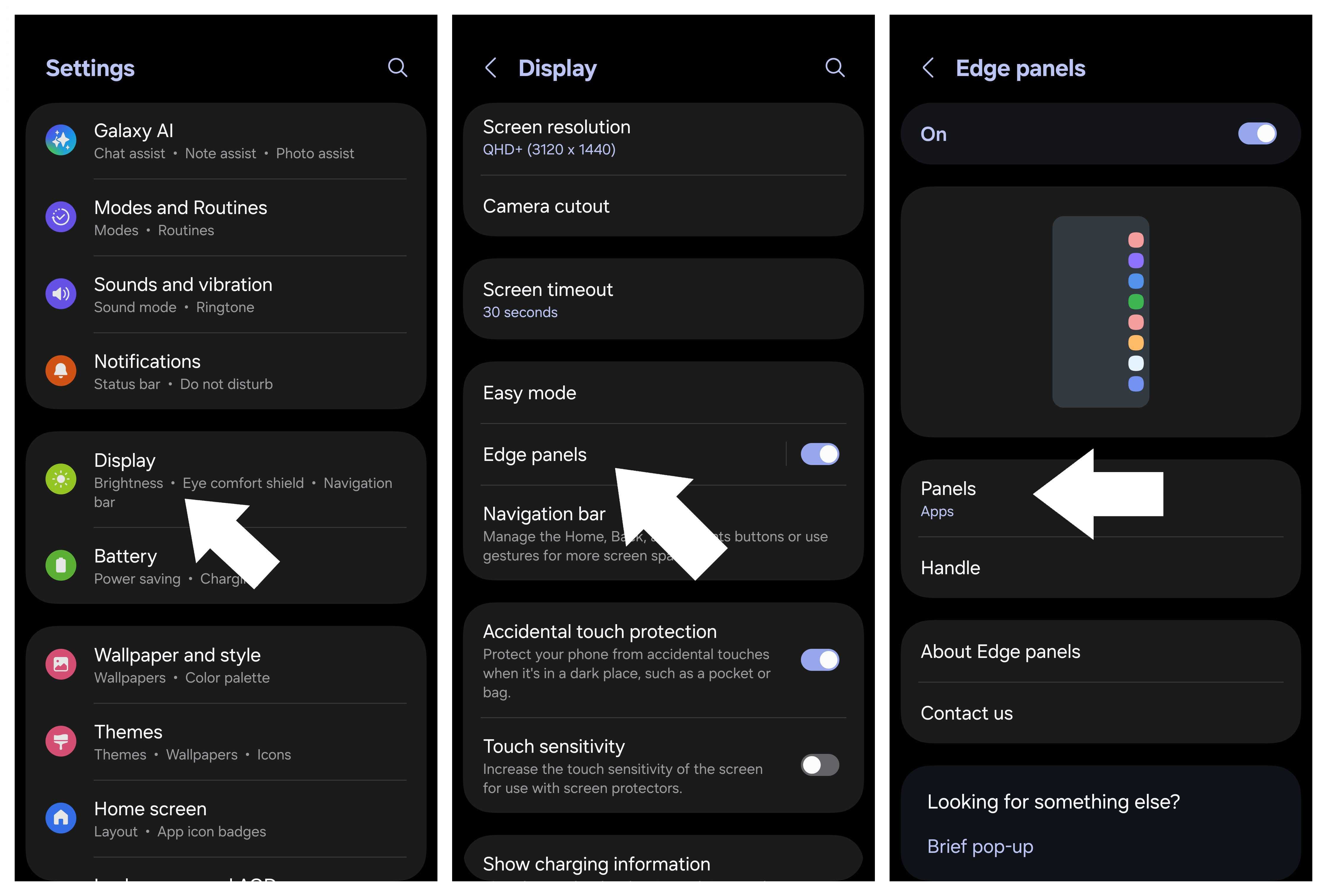 Edge panels on a Samsung phone