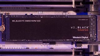 An WD Black SN850 SSD in an M.2 slot
