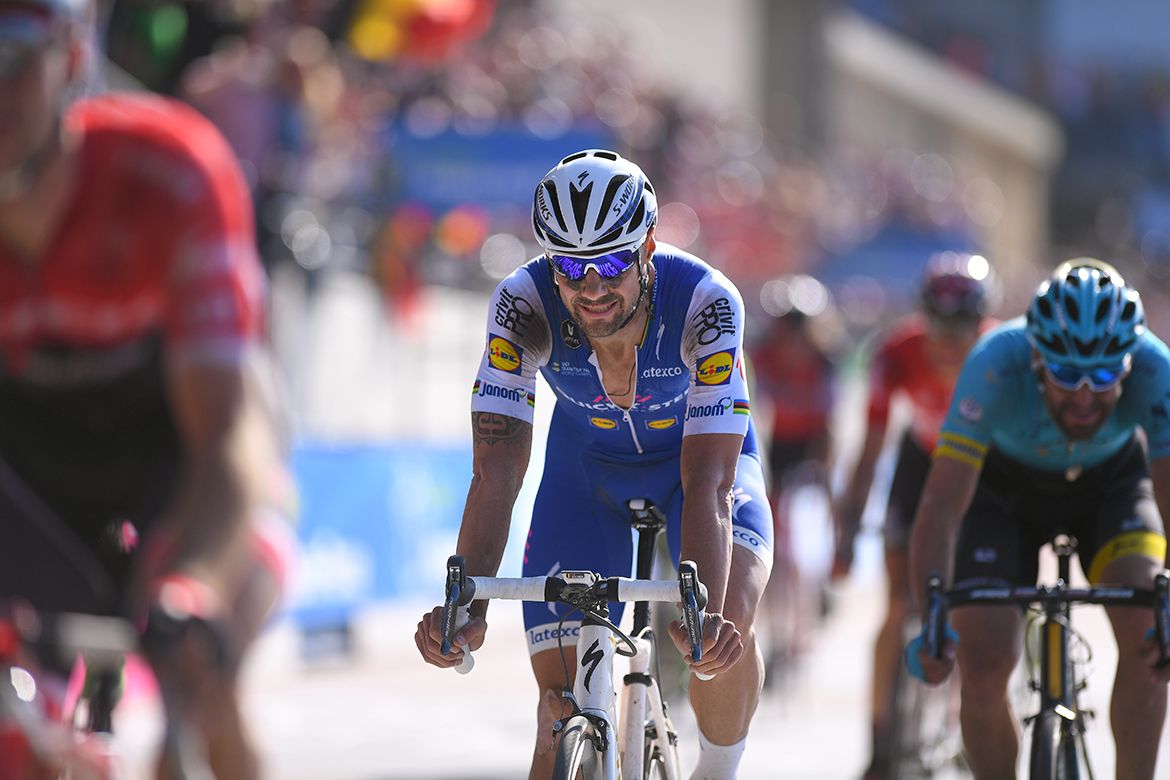Tom Boonen rolls across the Paris-Roubaix finish line for the final time.