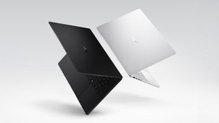 ASUS ProArt 14-inch and 16-inch laptop renders in black and silver floating in space