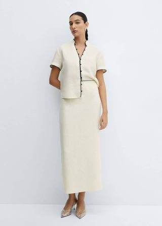 Linen Skirt With Slit - Women