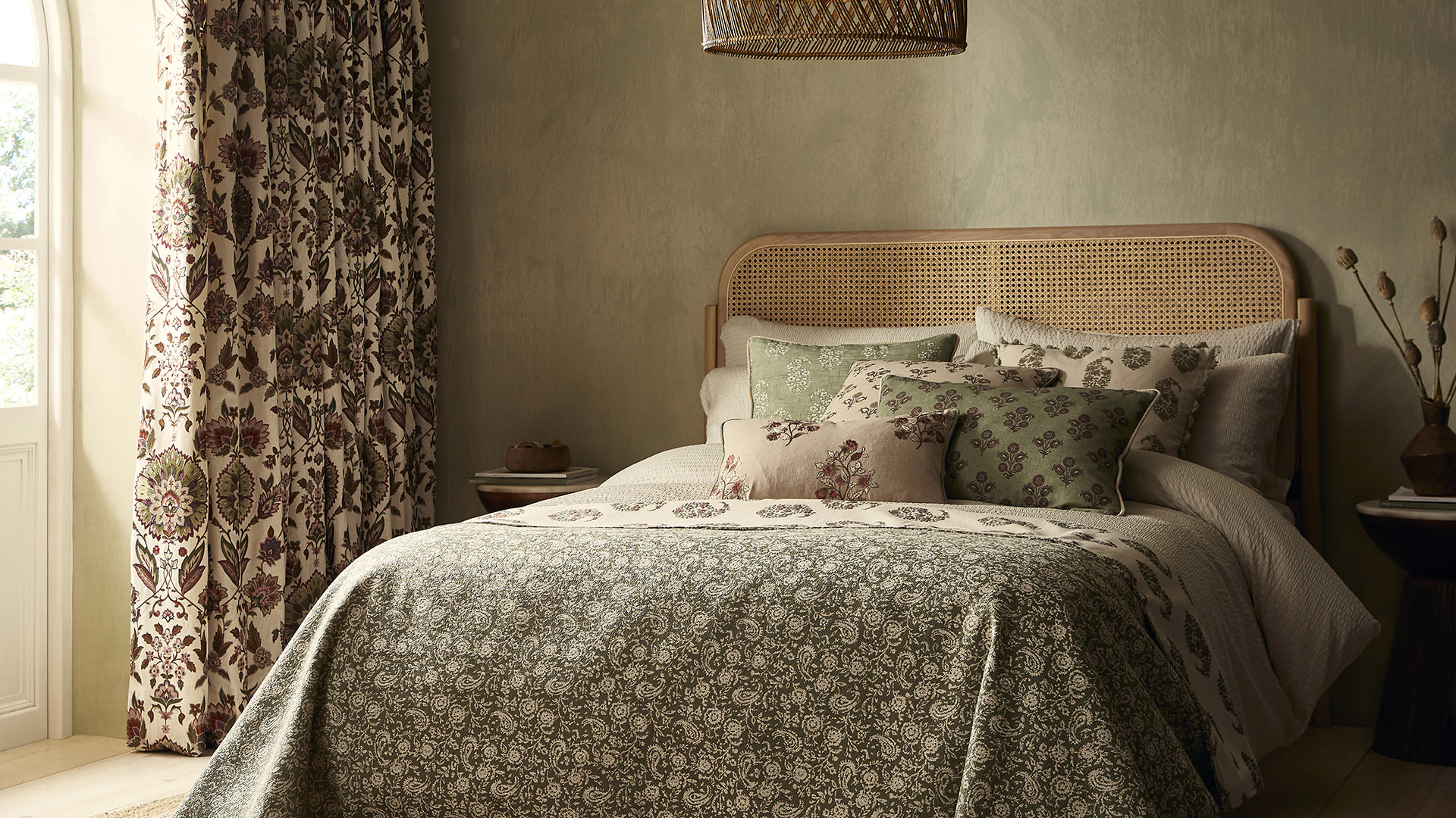 Rattan headboard