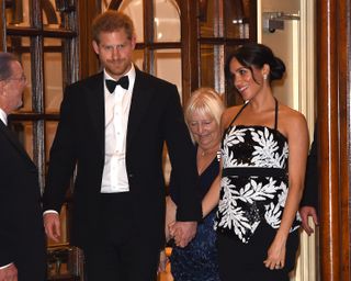 Prince Harry, Duke of Sussex and Meghan, Duchess of Sussex seen leaving The Royal Variety Performance 2018