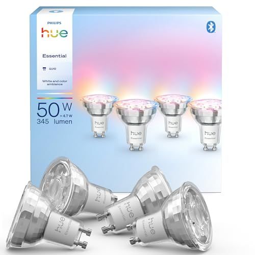 Essential Smart LED GU10 Spotlight Bulb, White and Color Ambiance