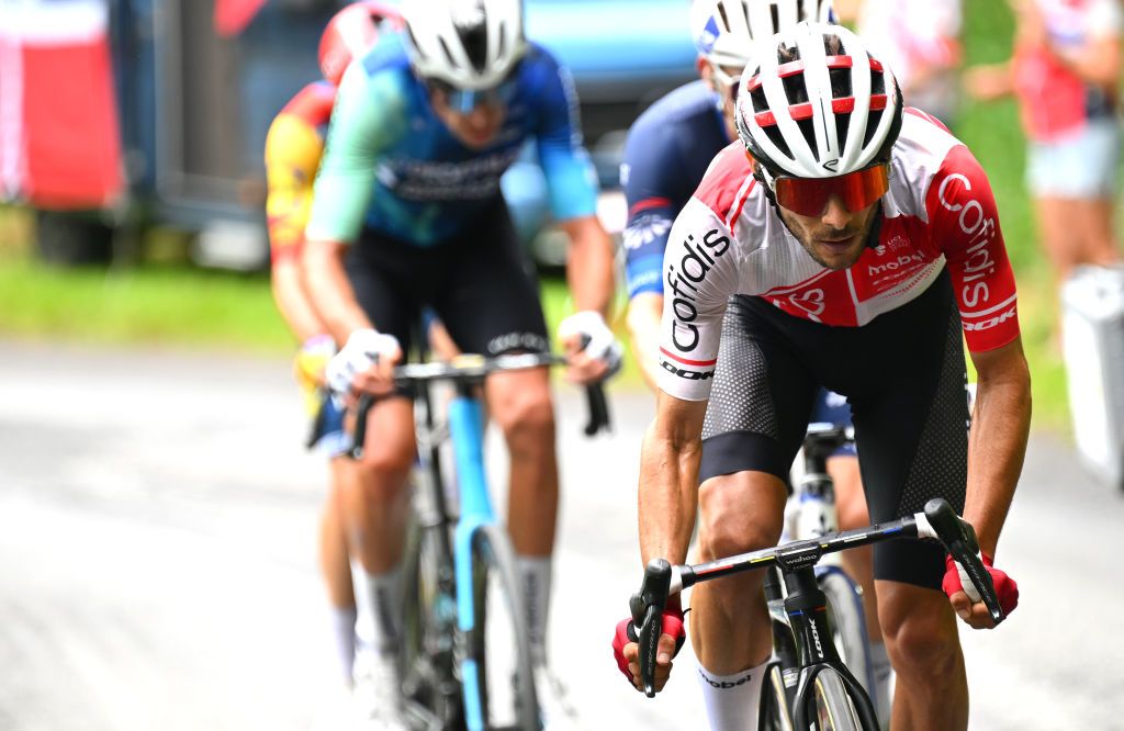 LELIORAN FRANCE JULY 10 Guillaume Martin of France and Team Cofidis competes during the 111th Tour de France 2024 Stage 11 a 211km stage from EvauxlesBains to Le Lioran 1239m UCIWT on July 10 2024 in Le Lioran France Photo by Tim de WaeleGetty Images