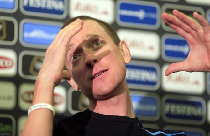 Bradley Wiggins (Sky) at the pre-Giro press conference