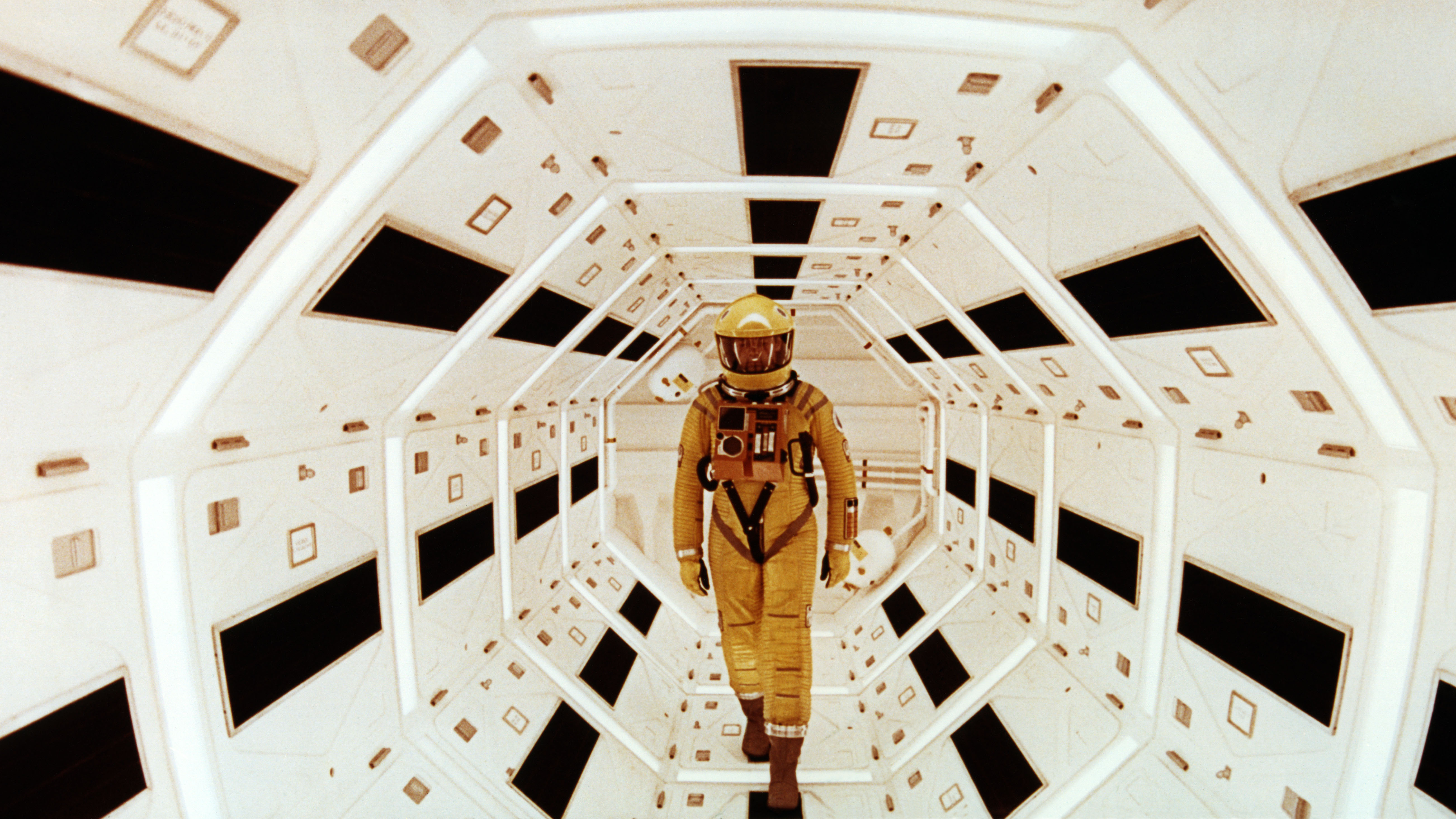American actor Gary Lockwood on the set of 2001: A Space Odyssey, written and directed by Stanley Kubrick.
