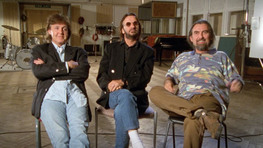 PAUL, RINGO AND GEORGE MEET AT ABBEY ROAD STUDIOS TO CHAT ABOUT THE ANTHOLOGY