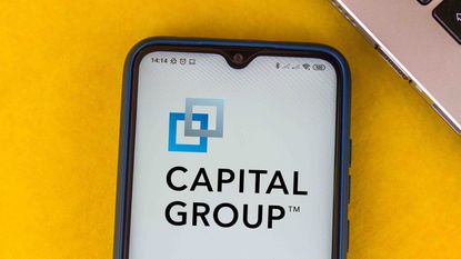 An image of Capital Group's logo on a phone
