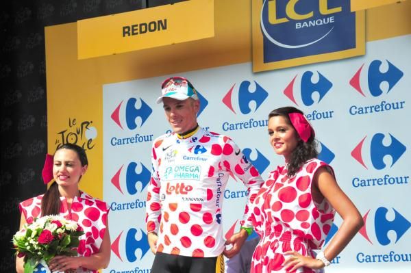 Philippe Gilbert (Omega Pharma-Lotto) is king of the mountains, hills and bridges.