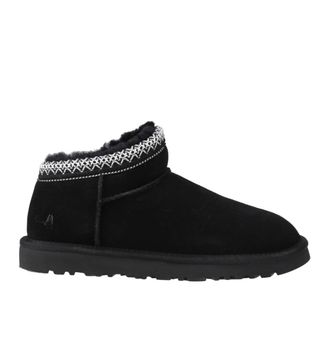 Image of black bootie slippers