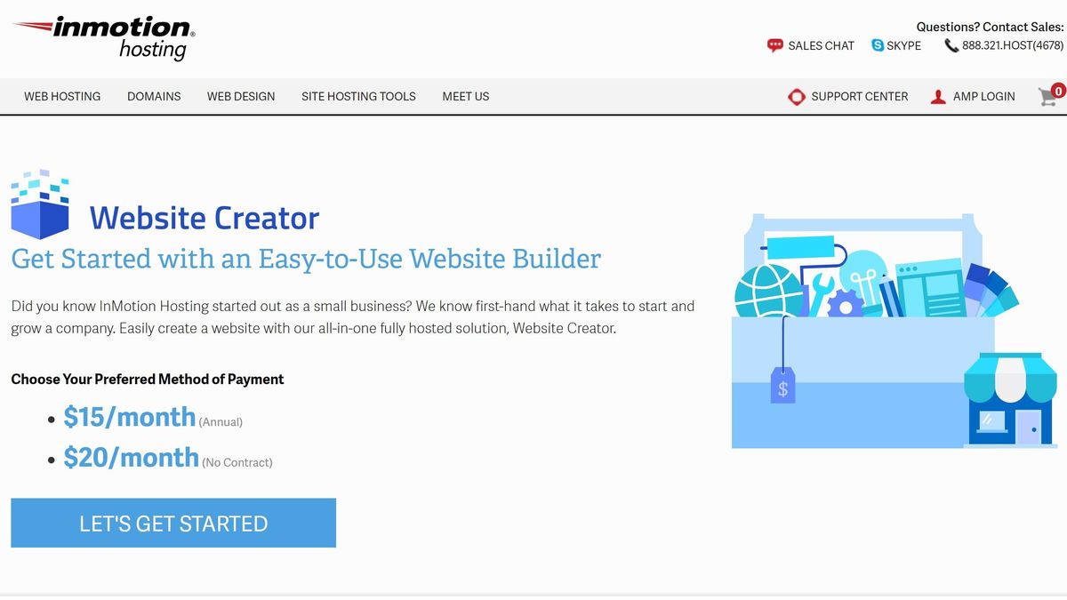 Website Creator main page