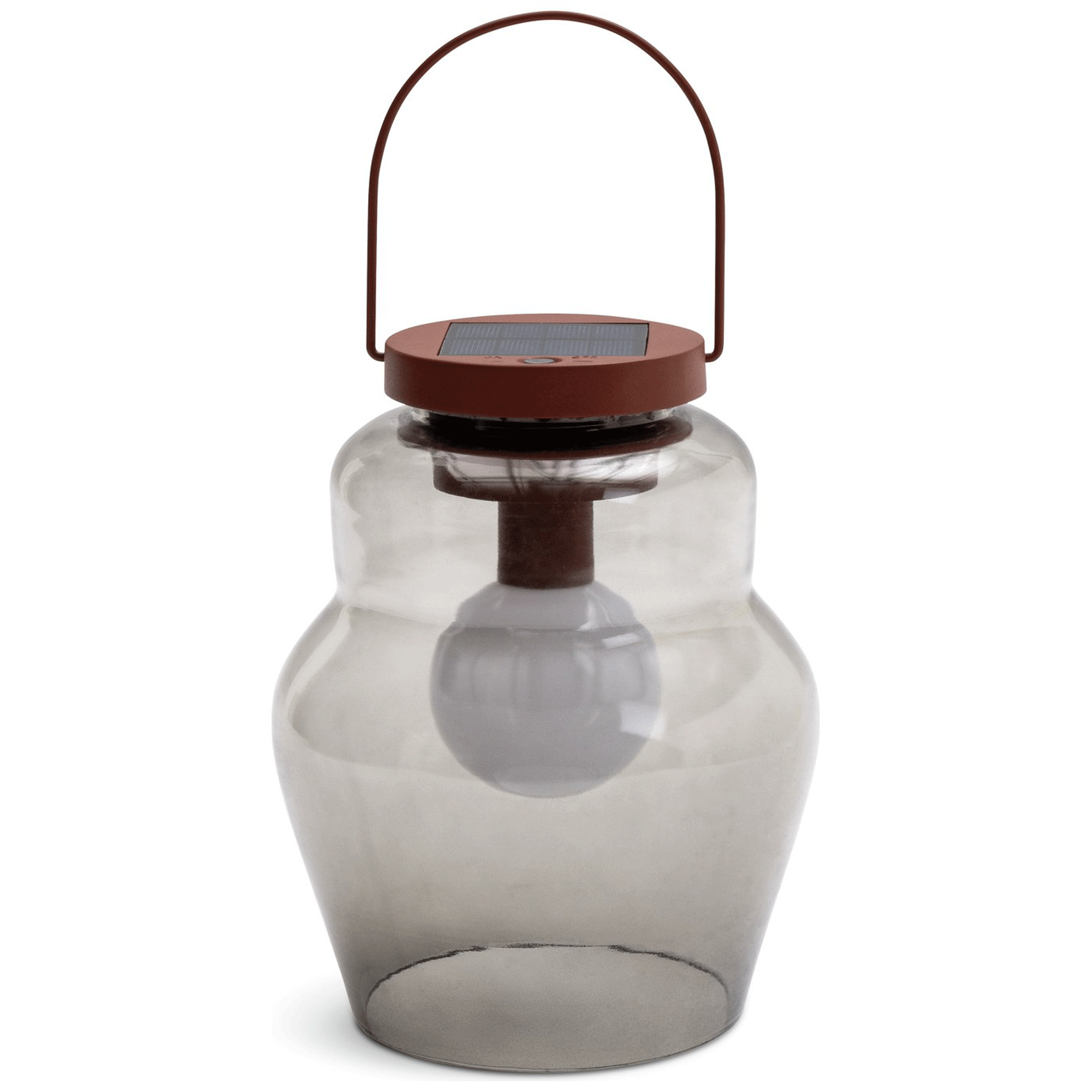 Red and smoked glass pendant outdoor lamp