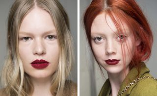 A daring, deep red lip stood out as a statement of defiance, along with Luigi Murenu's textured strands of tousled hair