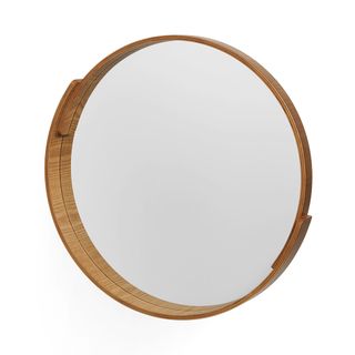 wooden frame oval mirror