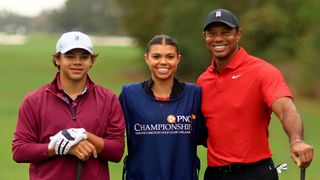 Tiger Woods with daughter Sam and son Charlie