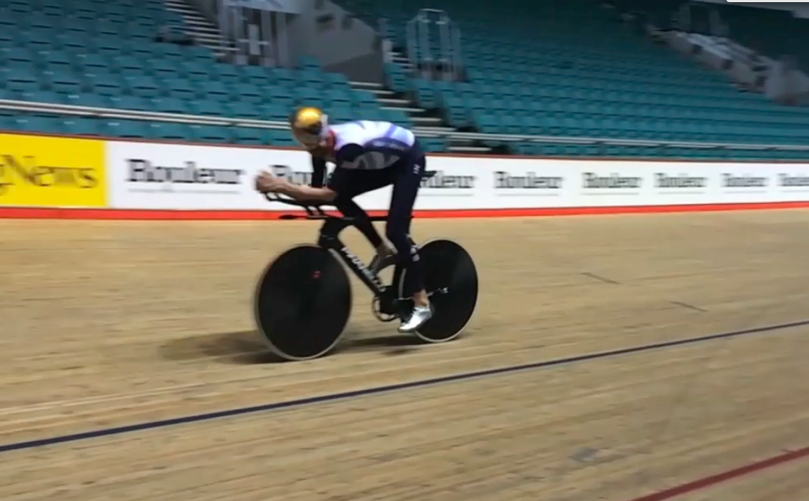 Bradley Wiggins training on his Hour Record bike