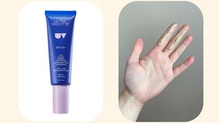 Images showing Ultra Violette Lean Screen Mineral Mattifying Skinscreen SPF 50+ and swatches