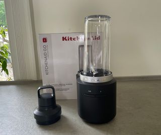 KitchenAid Cordless Blender on the countertop with its box