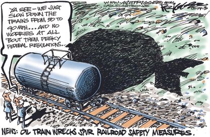 
Political cartoon U.S. Oil Trains
