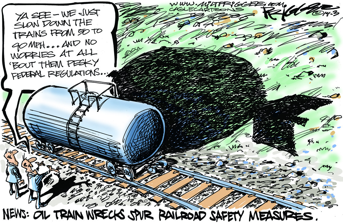 Political cartoon U.S. Oil Trains