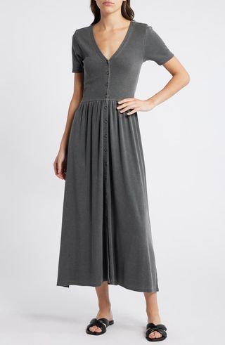 Button Front Rib Dress