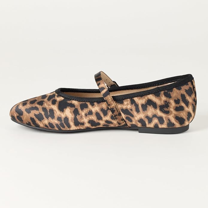 The Drop, The Drop Women's Katy Mary Jane Flat Leopard Satin, 6.5