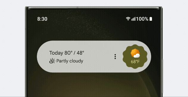 Android auf einen Blick Widget GIF-Animation.