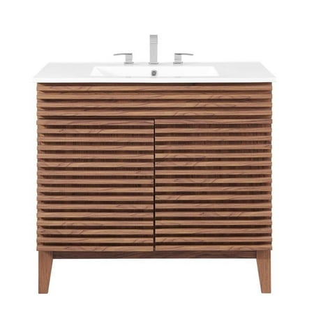 Modway Render 36&quot; Bathroom Vanity in Walnut White