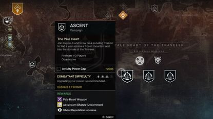 Destiny 2 cooperative focus mode missions on pale heart map