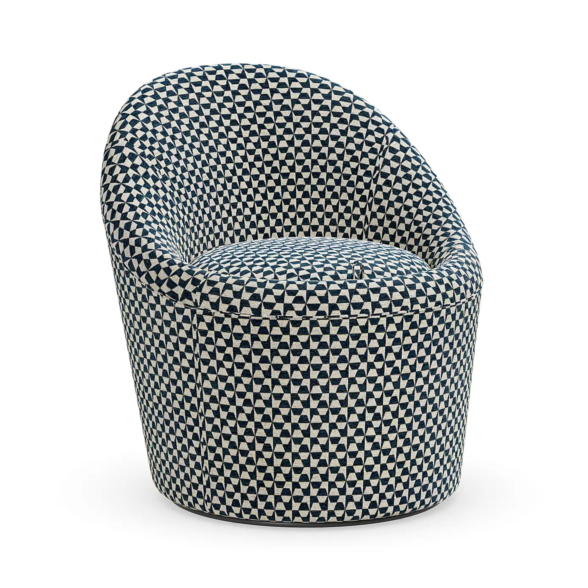 Dunelm Dion Geo Checkerboard Storage Swivel Chair