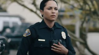 Screenshot of Monica Raymund's cop from On Call trailer