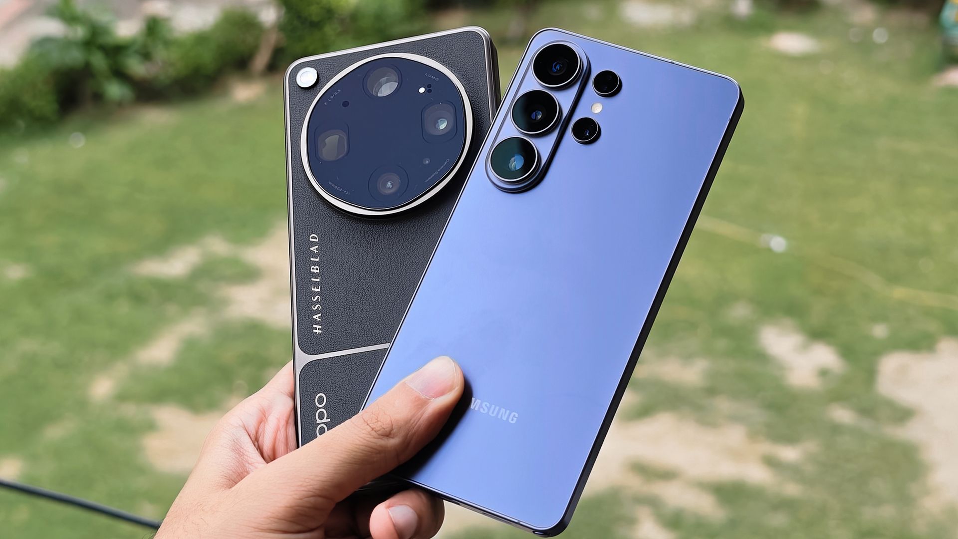 Prakhar Khanna holding the Oppo Find X9 Ultra and Samsung Galaxy S26 Ultra.