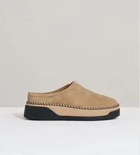 Sydney Suede Shearling-Lined Mules in Tan | Was £158 now £98